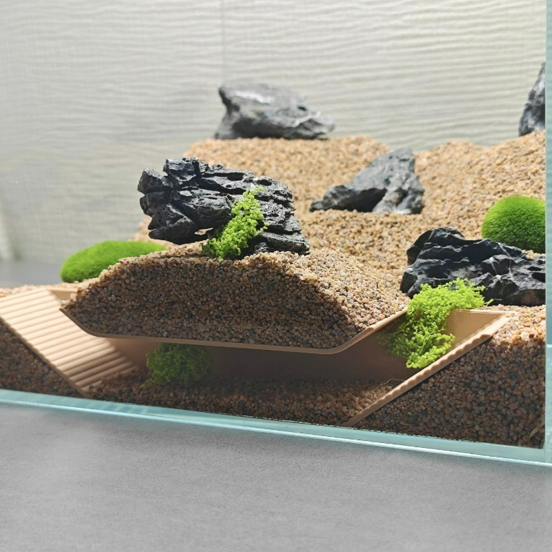 Aquarium Fish Hiding Places - ที่พักพิงสำหรับตู้ปลา, อุโมงค์ขั้นบันไดถ้ำใต้ดินสำหรับปลากุ้งปูเล่นการเพาะพันธุ์การวางไข่, การตกแต่งตู้ปลา