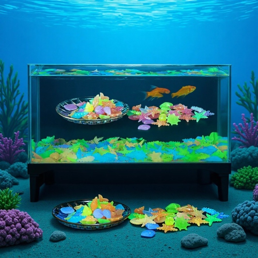 Aquarium Fish Buy - หินเรืองแสงในทะเล เปลือกหอยเรืองแสง ปลาดาวหลากสีสัน สำหรับตกแต่งตู้ปลา ตกแต่งภูมิทัศน์ ให้แสงสว่างในตู้ปลา