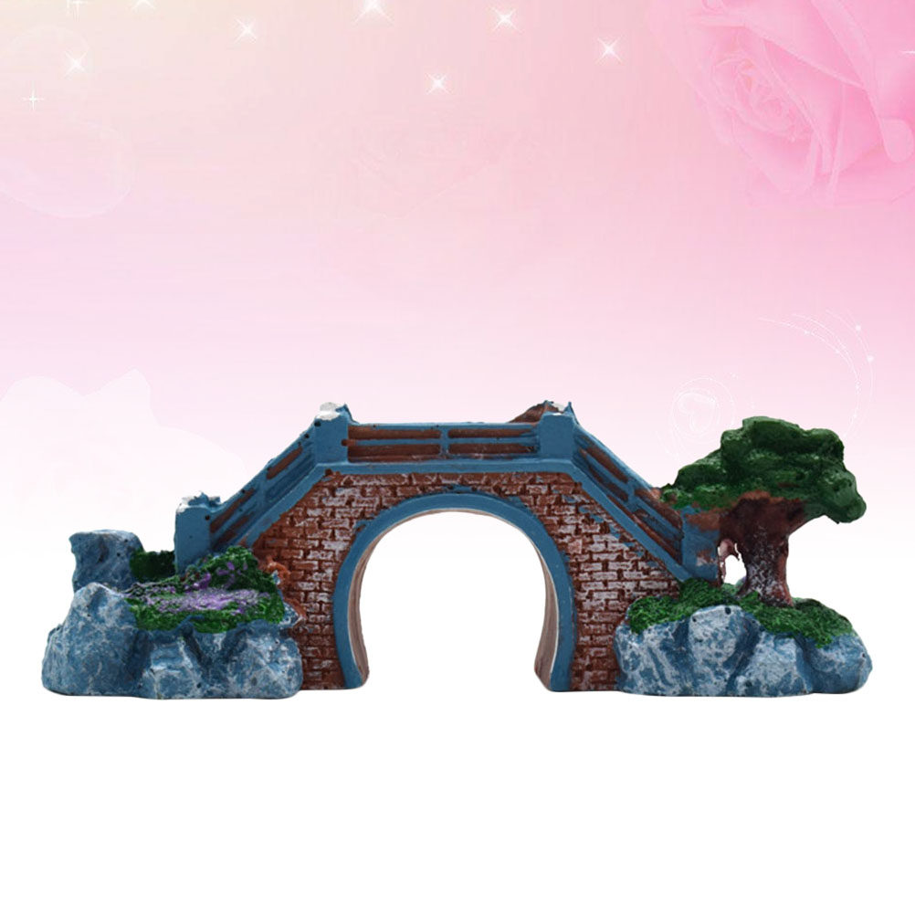 Aquarium Fish Bridge - สะพานเรซิ่นตกแต่งตู้ปลา ของตกแต่งตู้ปลาจำลอง หินประดับภูมิทัศน์ใต้น้ำ แข็งแรง ทนทาน สำหรับน้ำจืดและน้ำเค็ม