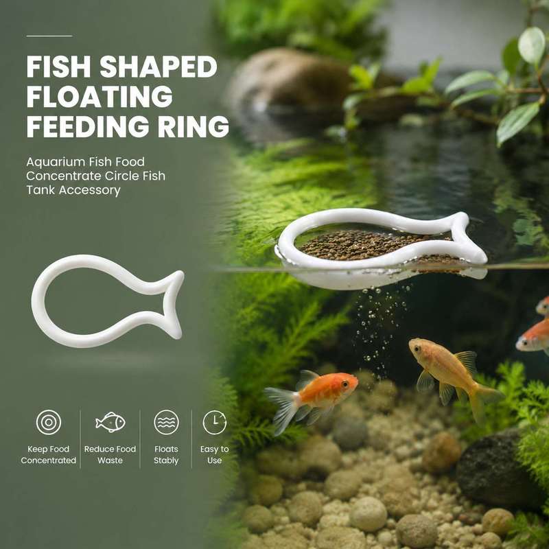 Aquarium Fish Medicine - วงแหวนให้อาหารปลาแบบลอยน้ำรูปทรงปลา อุปกรณ์เสริมสำหรับตู้ปลา