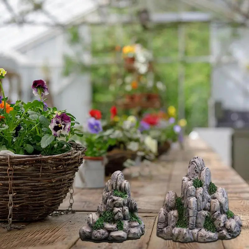 Aquarium Decoration Rock - ภูเขาจำลองขนาดเล็ก หินปลอม ตกแต่งบอนไซ ของตกแต่งสวนจิ๋ว ของตกแต่งบ้าน หินสำหรับตู้ปลา