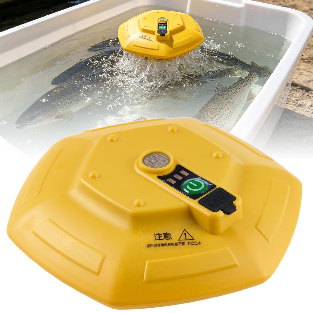 Aquarium Fish Buy - ปั๊มออกซิเจนไร้สายแบบชาร์จไฟได้สำหรับตู้ปลา, เครื่องเติมอากาศแบบลอยน้ำสำหรับบ่อปลา, การขนส่งปลา และการตกปลากลางแจ้ง
