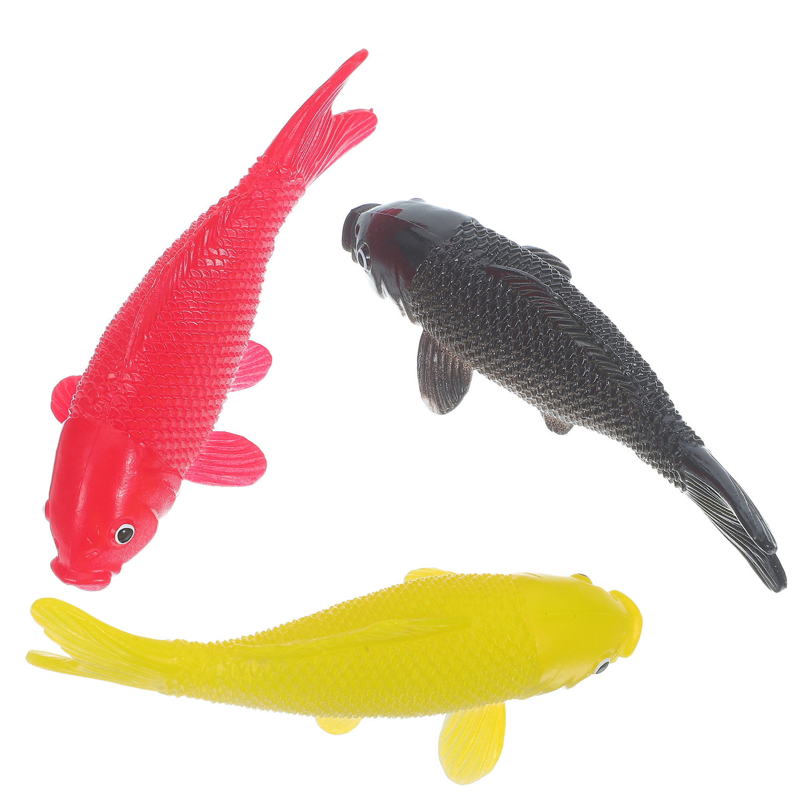 Aquarium Fish In Pond - ของเล่นปลาประดิษฐ์ 3 ชิ้น รูปปลาพลาสติกเหมือนจริง ของตกแต่งตู้ปลา ปลาทอง