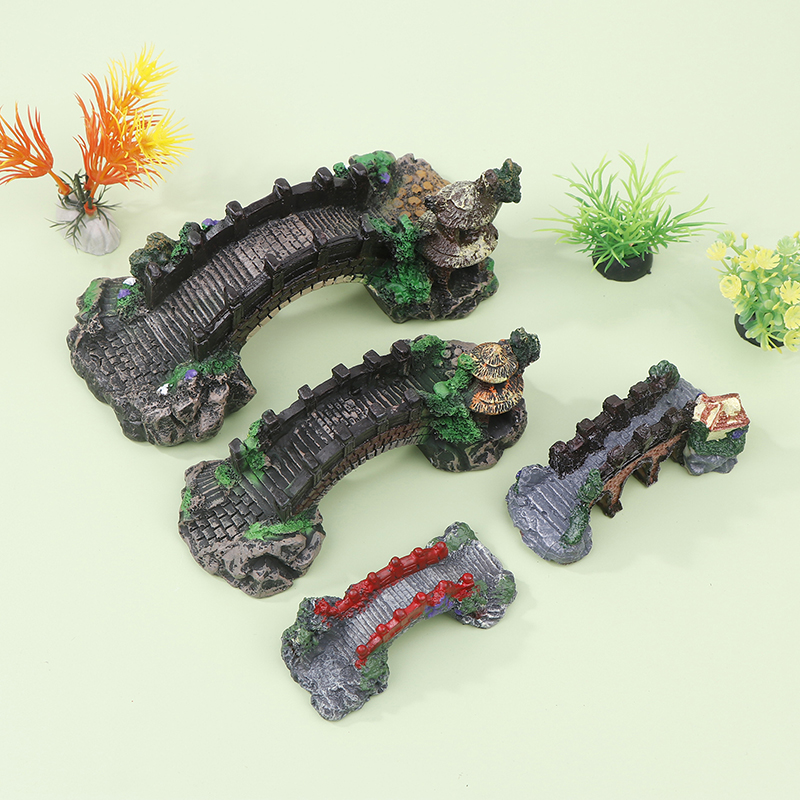 Aquarium Fish Bridge - 1PC ถังปลาประดิษฐ์สะพานเรซิ่นตกแต่งภูมิทัศน์ถ้ําสัตว์เลี้ยงปลาสะพาน Aquarium อุปกรณ์เครื่องประดับ