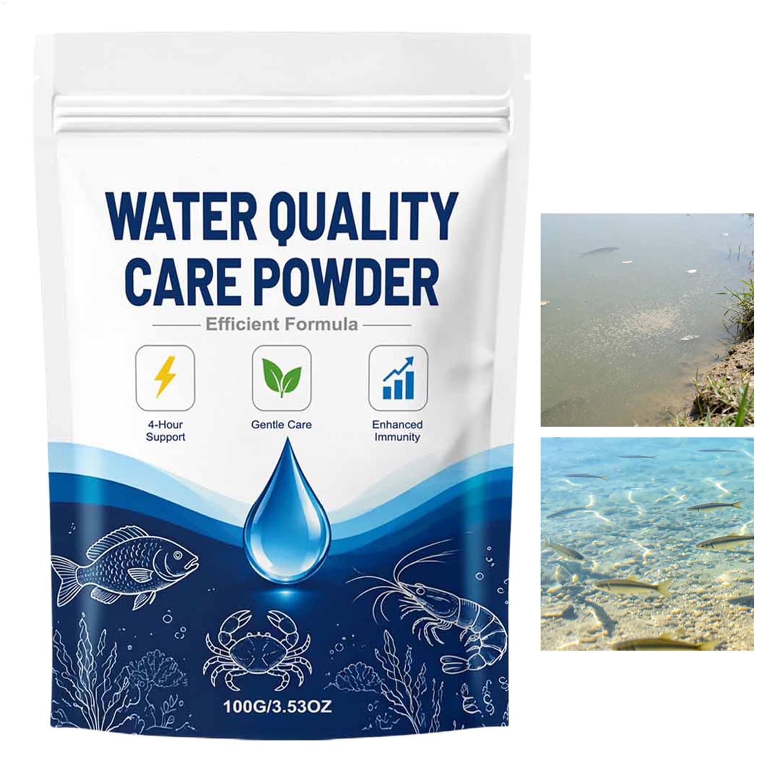Aquarium Fish Medicine - ผงปรับสภาพน้ำในตู้ปลา 100 กรัม สำหรับน้ำขุ่น ทำความสะอาดตู้ปลาให้ใสยาวนาน ขจัดกลิ่น