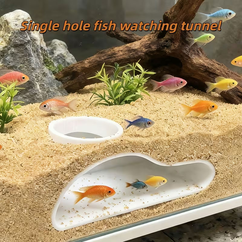 Aquarium Fish Hiding Places - อุโมงค์ปลาสำหรับซ่อนตัวในตู้ปลา | ของตกแต่งรูปทรงโค้งตามธรรมชาติสำหรับปลากัด ปลากูปี้ และปลาเบตล์เลนโนส เพลโคส