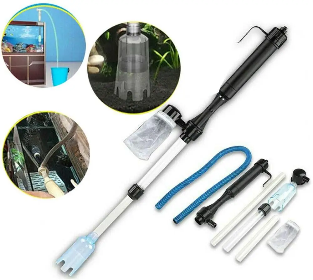 Gravel Vacuum Cleaner - เครื่องเปลี่ยนน้ําไฟฟ้าสูญญากาศปั๊มกาลักน้ํากําจัดขยะกรวดทําความสะอาดปั๊มเปลี่ยนน้ํา Aquarium Fish TANK ตัวกรองท่อเครื่องมือ