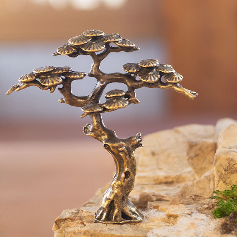 Aquarium Decoration Rock - MINI ยินดีต้อนรับ Pine Miniature Figurine ทองแดงขนาดเล็ก
