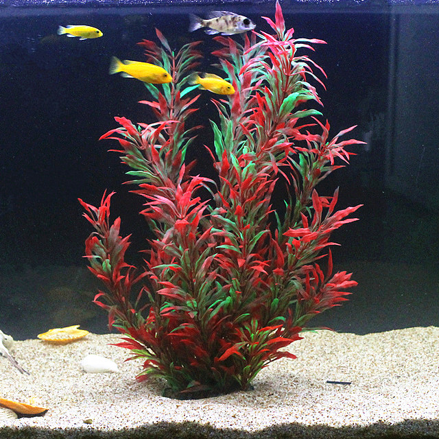 Aquarium Fish Buy - 50 ซม.ถังปลาประดิษฐ์พืชหายากAquariumปลอมไม้ไผ่น้ําหญ้าพลาสติกสีม่วงสีเขียวหญ้าน้ําภูมิทัศน์Decor