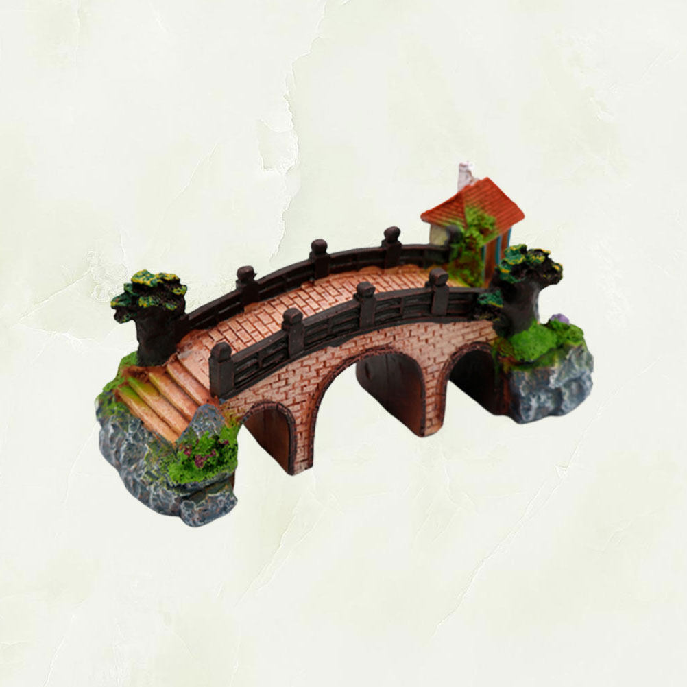 Aquarium Fish Bridge - สะพานตกแต่งตู้ปลาแบบ 3 รู ทำจากเรซิน สำหรับตู้ปลาทั้งน้ำจืดและน้ำเค็ม ปลอดภัย