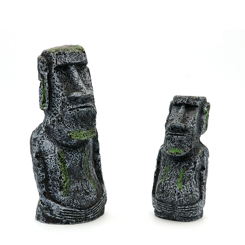 Aquarium Moai รูปปั้นเกาะอีสเต - Aquarium Fish Pot บทวิจารณ์และราคา