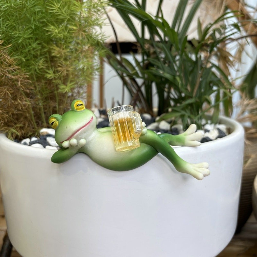 ของตกแต่งรูปกบแขวนขอบกระถางต้น - Aquarium Fish Pot บทวิจารณ์และราคา