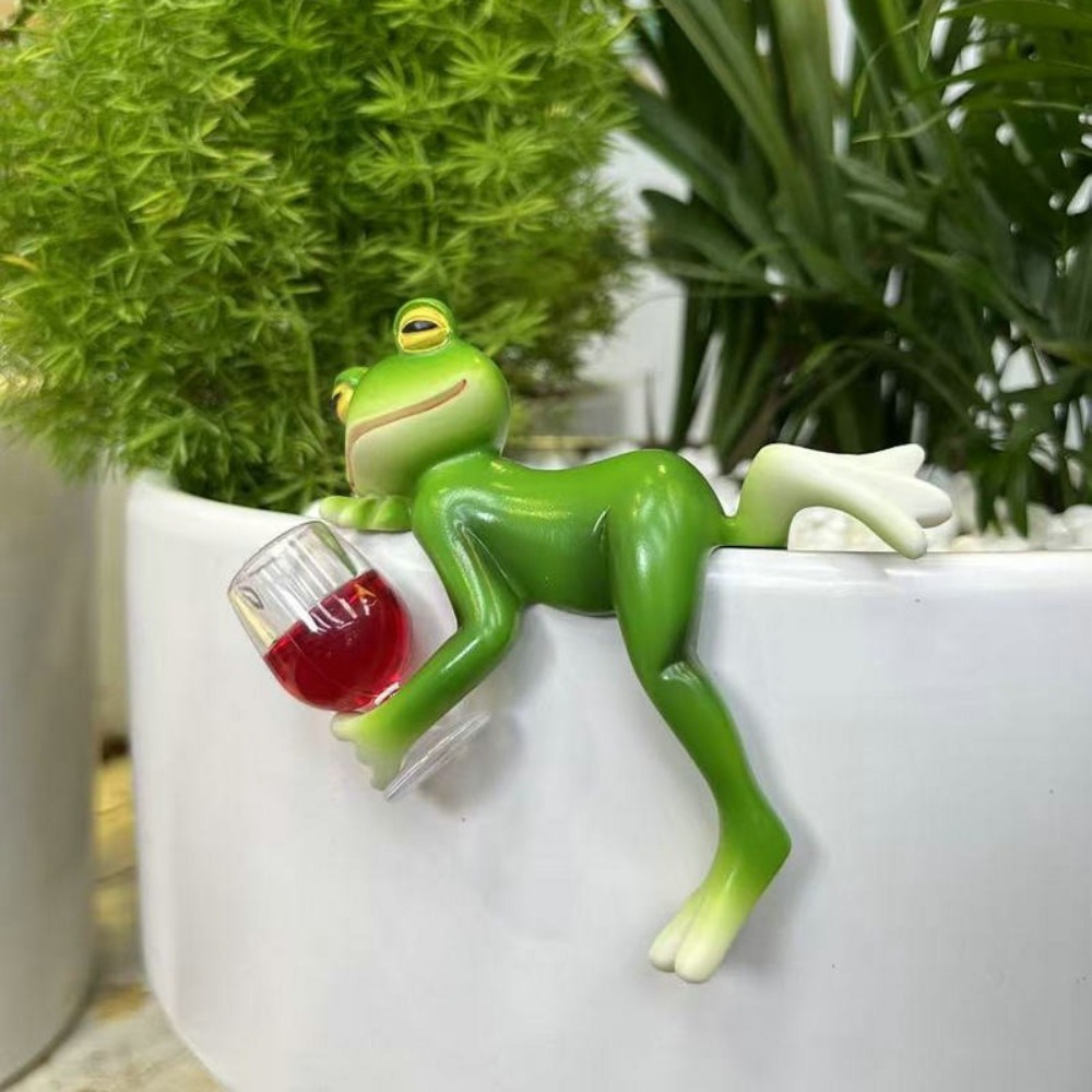 ของตกแต่งรูปกบแขวนขอบกระถางต้น - Aquarium Fish Pot บทวิจารณ์และราคา