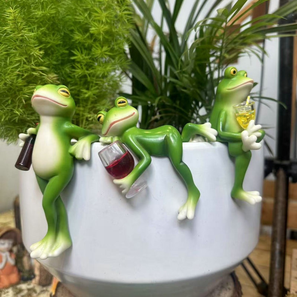 ของตกแต่งรูปกบแขวนขอบกระถางต้น - Aquarium Fish Pot บทวิจารณ์และราคา