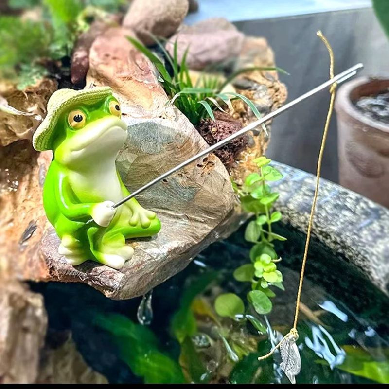 รูปปั้นกบตกปลา ของตกแต่งสวนกลา - Aquarium Fish Buy บทวิจารณ์และราคา