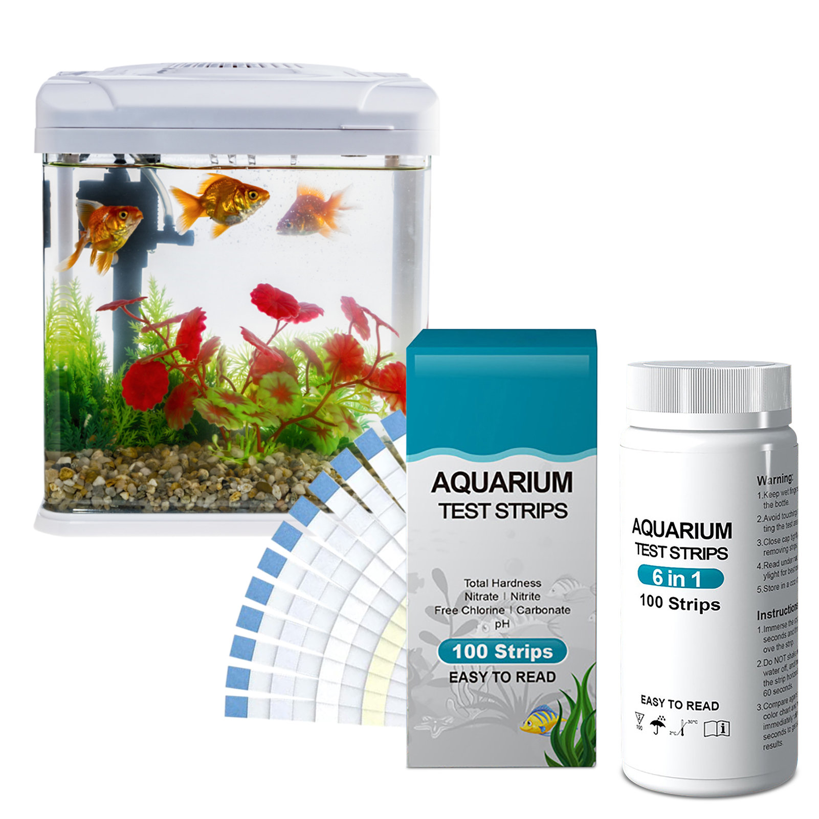100pcs 6-in-1 แถบทดสอบคุณภาพน้ - Aquarium Fish In Pond บทวิจารณ์และราคา