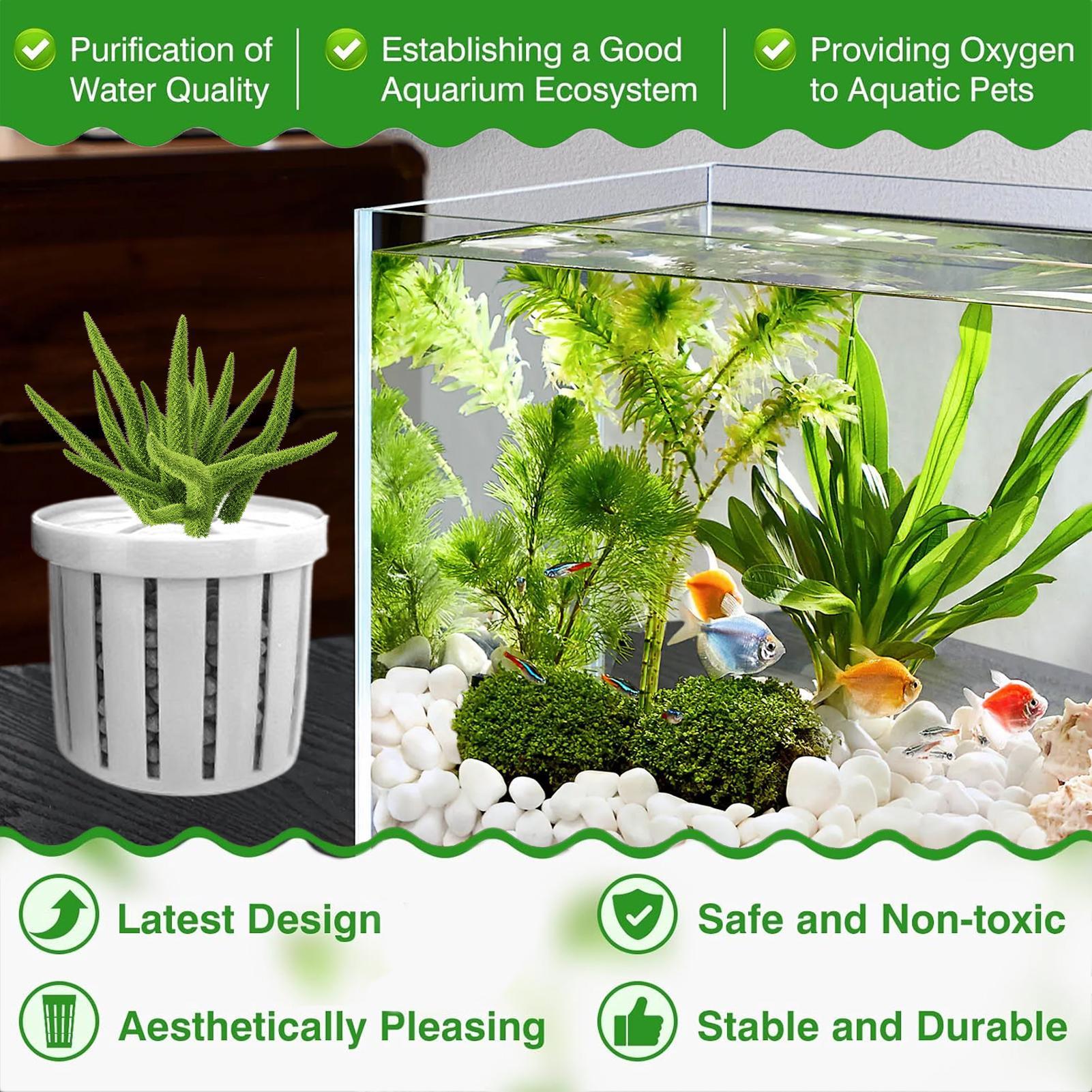 กระถางปลูกต้นไม้ในตู้ปลา 4 ชิ้ - Aquarium Fish Pot บทวิจารณ์และราคา