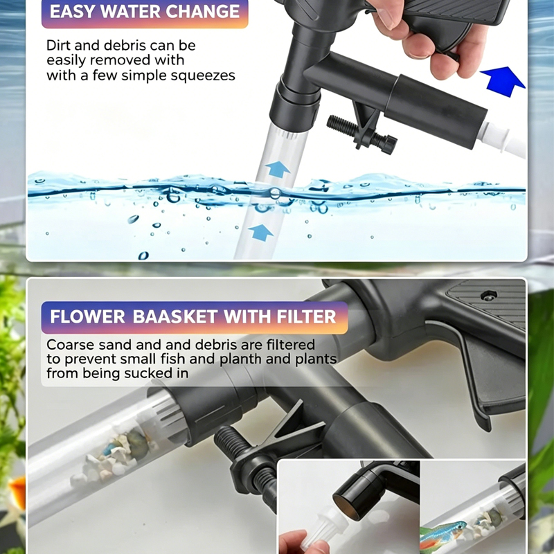 ปั๊มเปลี่ยนน้ำตู้ปลา อุปกรณ์ทำ - Gravel Vacuum Cleaner บทวิจารณ์และราคา