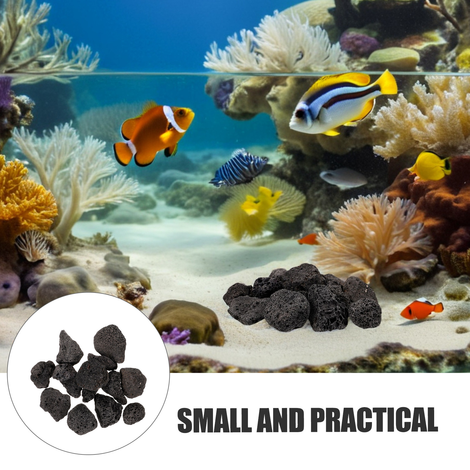 หินตกแต่งภูเขาไฟ 1 แพ็ค สำหรับ - Aquarium Fish Pot บทวิจารณ์และราคา