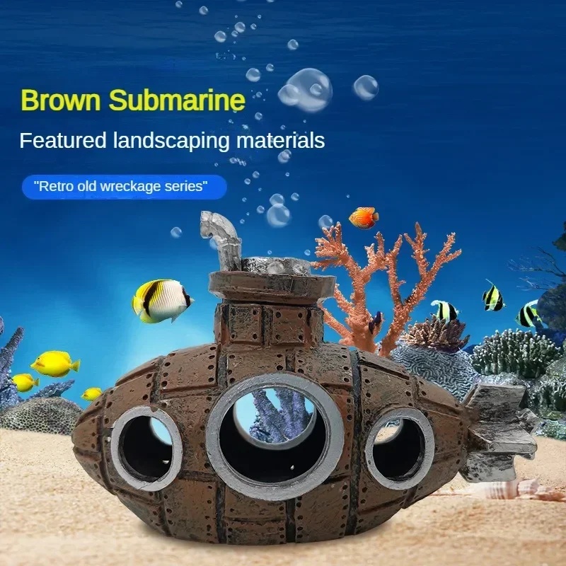 ของตกแต่งเรซิ่นรูปเรือดำน้ำสำห - Aquarium Fish Hiding Places บทวิจารณ์และราคา