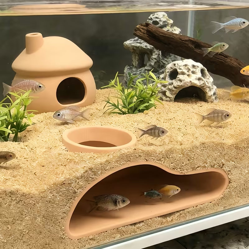 อุโมงค์ปลาสำหรับซ่อนตัวในตู้ปล - Aquarium Fish Hiding Places บทวิจารณ์และราคา