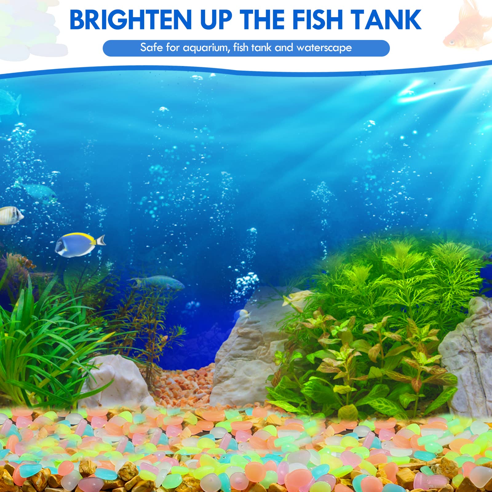 100 ชิ้น Glow in the Dark Gard - Aquarium Decoration Rock บทวิจารณ์และราคา